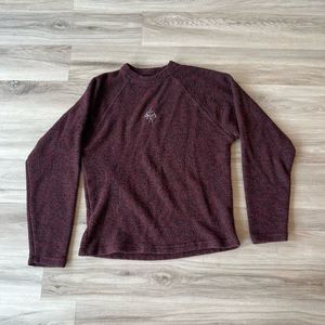 Prana XL Burgundy Tweed Sweater